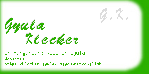 gyula klecker business card